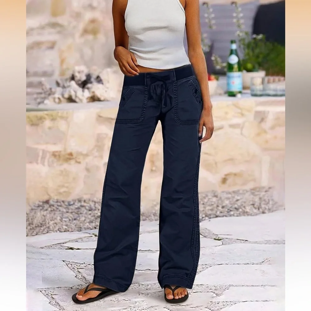 Flamingos Straight Leg Pant with Drawstring Waist - Picture 1 of 8